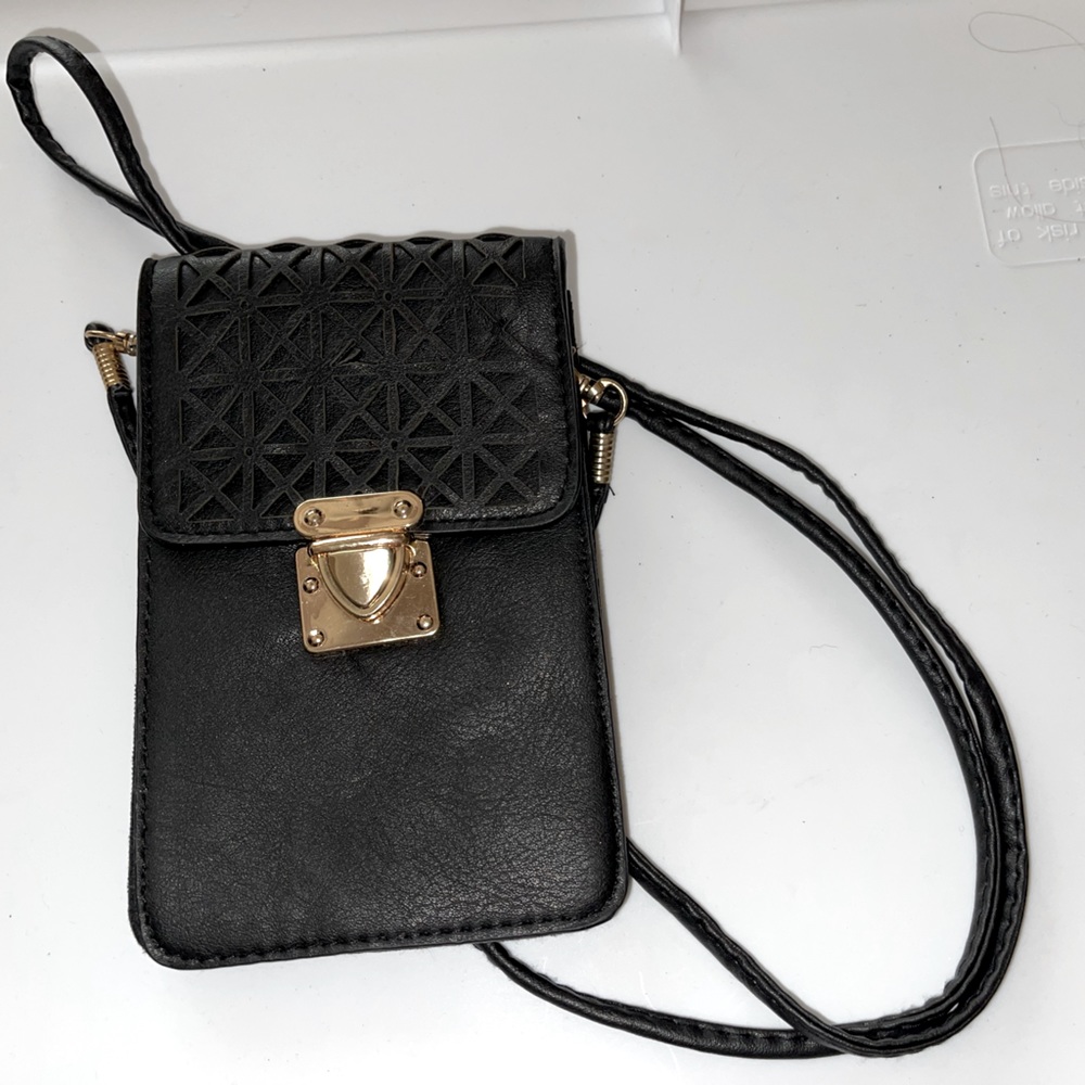 Slim black crossbody.
